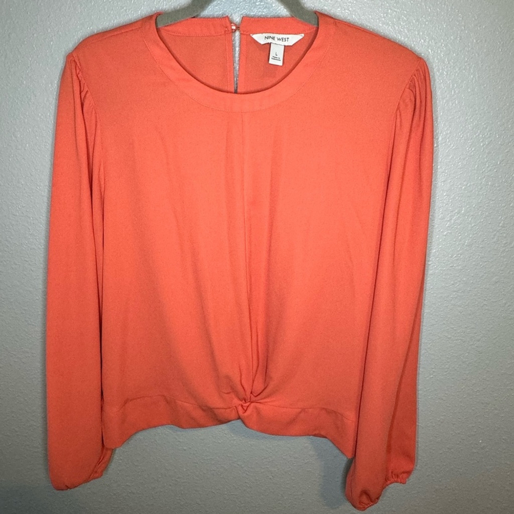 Nine West Women’s Long Sleeve Blouse Sz L - Picture 2 of 8